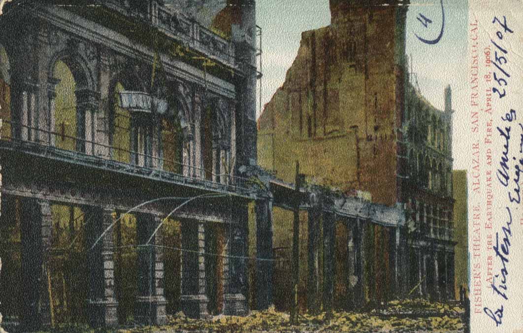 Fisher Theatre after earthquake and fire, 18 aprile 1906